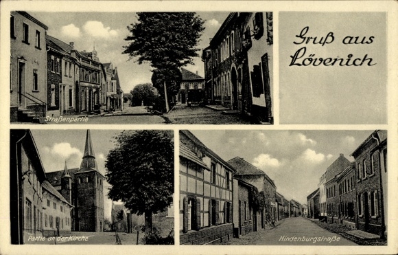 Ak Lövenich Lindenthal Köln am Rhein, Kirche, Hindenburgstraße