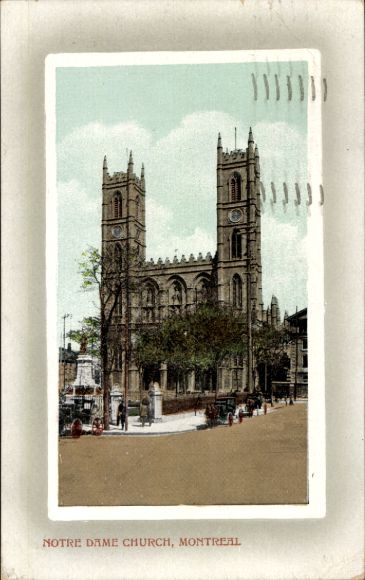 Ak Montreal Québec Kanada, Notre Dame Kirche,  farbige ,  Darstellung