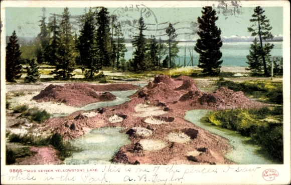 Ak Wyoming USA, Yellowstone-Nationalpark, Yellowstone Lake, Schlammgeysir