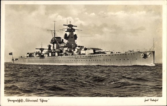 Ak Deutsches Kriegsschiff, Panzerschiff Admiral Scheer, Kriegsmarine
