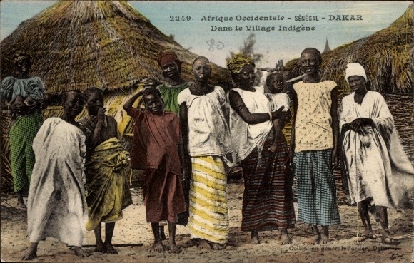CPA Dakar, Sénégal, Village Indigene