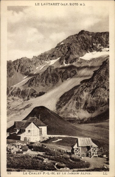 Ak Col du Lautaret Hautes Alpes, Chalet, Alpengarten