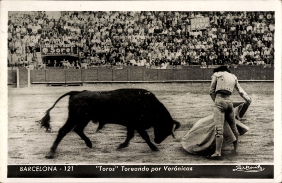 Ak Barcelona Katalonien, Toros Toreando por Verónicas, Corrida de toros, Stierkampf