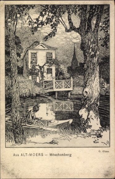 Künstler Ak Olms, G., Moers am Niederrhein, Möschenberg