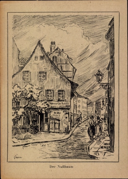 Künstler Ak Erich Zinn, Berlin Mitte, Der Nußbaum