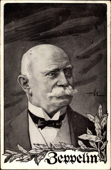 Künstler Ak Ferdinand Graf von Zeppelin, Portrait, Deutscher Luftflotten Verein