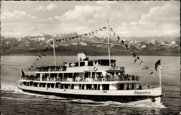 Ak Bodensee, Motorschiff Schwaben
