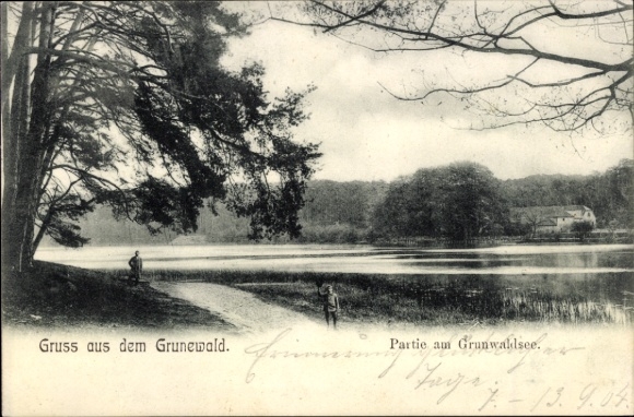 Ak Berlin Wilmersdorf Grunewald, Am Grunwaldsee