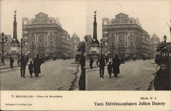 Stereo Ak Bruxelles Brüssel, Place de Brouckere