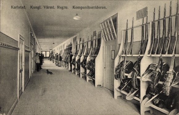 Ak Karlstad Schweden, Kungl. Värml. Regt. Kompanikorridoren