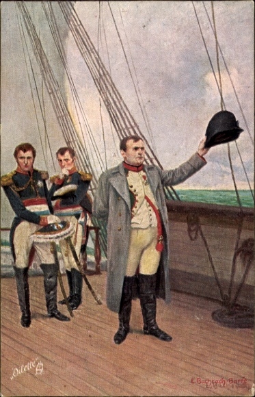 Künstler Ak Bachrach-Barée, Napoleon Bonaparte, Abschied von Frankreich