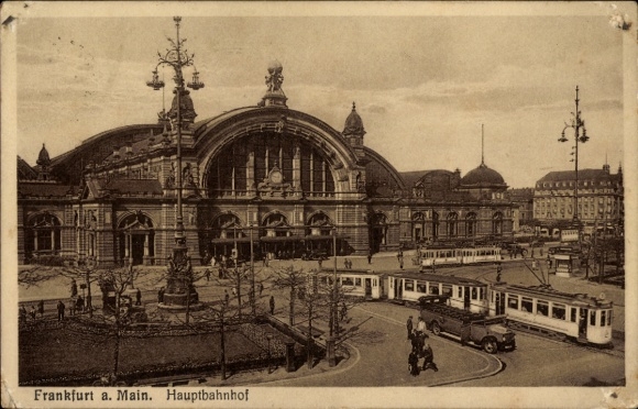 Ak Frankfurt am Main, Hauptbahnhof, Straßenbahn