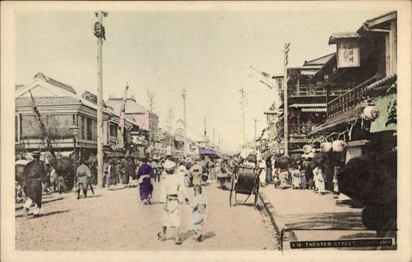 Ak Yokohama Präf. Kanagawa Japan, Straßenpartie