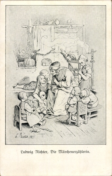 Künstler Ak Richter, Ludwig, Märchenerzählerin