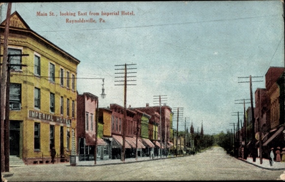 PC Reynoldsville Pennsylvania USA, Main Street, Imperial Hotel