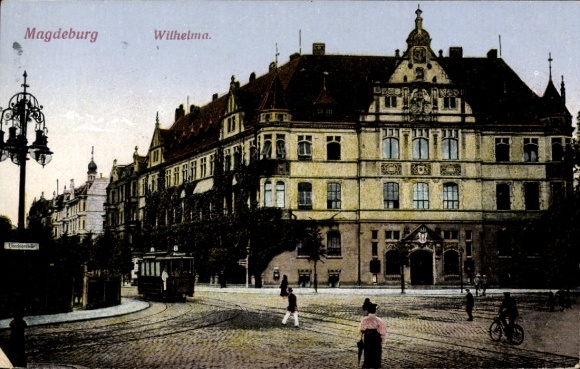 Ak Magdeburg an der Elbe, Wilhelma, Straßenbahn