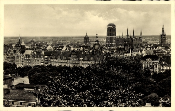 Ak Gdańsk Danzig, Blick vom Bischofsberg
