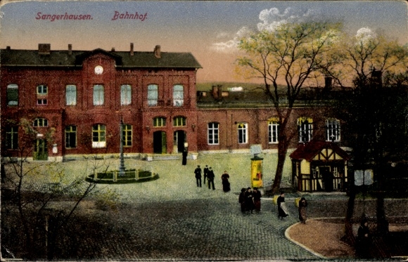 Ak Sangerhausen am Harz, Bahnhof