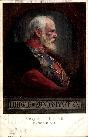 Künstler Ak Firle, Walther, König Ludwig III. von Bayern, Portrait, Profilansicht