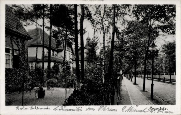 Ak Berlin Tempelhof Lichtenrade, Mozartstraße, Villen