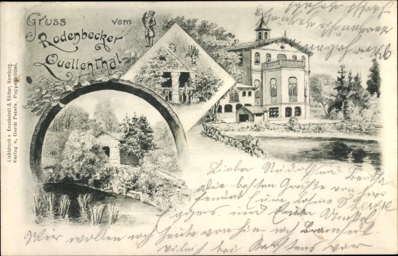 Litho Hamburg Wandsbek Wohldorf Ohlstedt, Rodenbecker Quellental