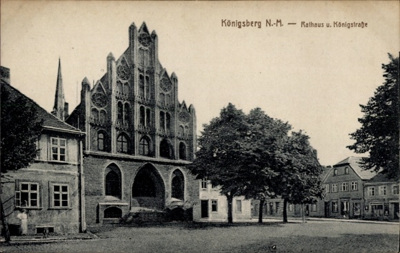 Ak Chojna Königsberg Neumark Ostbrandenburg, Rathaus, Königstraße