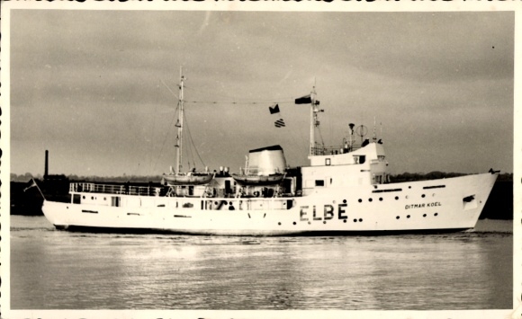 Ak Emden in Ostfriesland, Schiff Ditmar Koel 1958