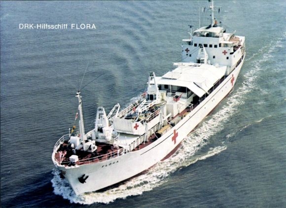 Ak Hilfsschiff Flora, Deutsches Rotes Kreuz, Bundesmarine