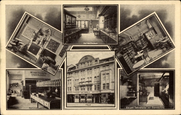 Ak Düsseldorf am Rhein, Konditorei Otto Bittner, Kasernenstraße 10/14, Backstube, Verkaufsraum