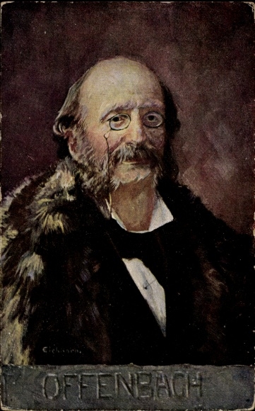 Künstler Ak Eichhorn, Komponist Jacques Offenbach im Mantel