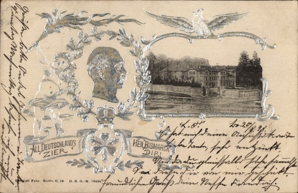 Präge Passepartout Ak Friedrichsruh Aumühle im Herzogtum Lauenburg, Schloss, Bismarck