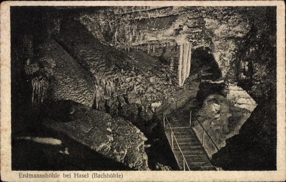 Ak Hasel in Baden, Erdmannshöhle, Bachhöhle