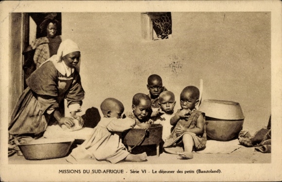 Ak Missions du Sud Afrique, Série VI, Le déjeuner des petits, Basutoland