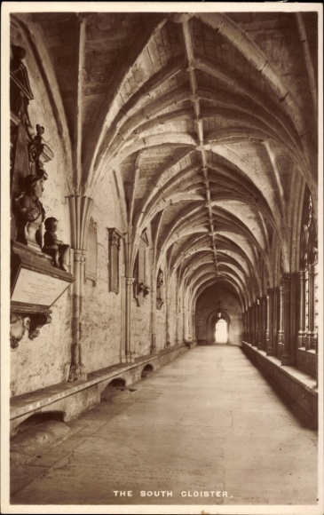 Ak City of Westminster London England, Südlicher Kreuzgang, 13. und 14. Jahrhundert, Mönche, Klos