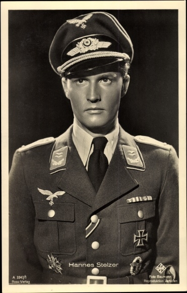 Ak Schauspieler Hannes Stelzer, Portrait in Uniform, Oberleutnant, Luftwaffe