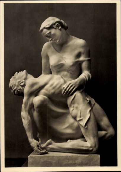 Ak Plastik von Josef Thorak, Pieta, Sterbender, HDK 415, Photo Hoffmann