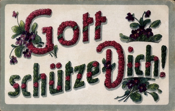 Buchstaben Ak Gott beschütze Dich