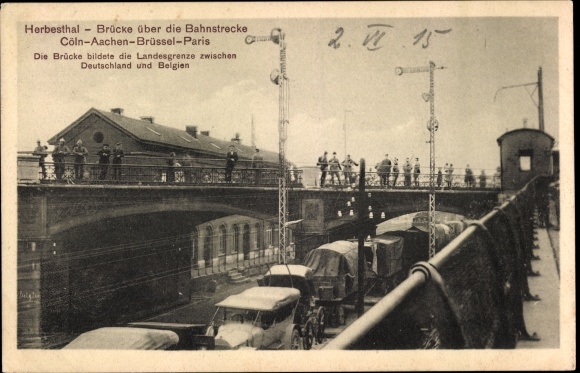 Ak Herbesthal Lontzen Wallonien Lüttich, Brücke über die Bahnstrecke Köln Aachen Brüssel Paris