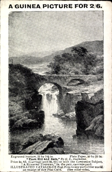 Künstler Ak G. L. Beetholme, From Hill and Dale, Brücke, Wasserfall
