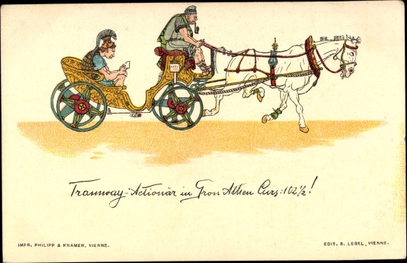Künstler Litho Tramway Actionär in Groß Athen, Kutsche, Philipp und Kramer