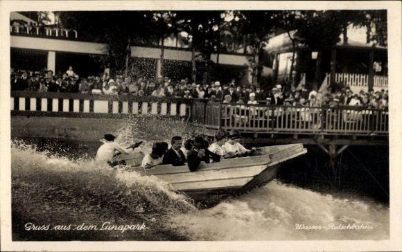 Ak Berlin Wilmersdorf Halensee, Lunapark, Wasserrutschbahn