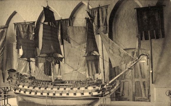 Ak Gand Gent Ostflandern, Archäologisches Museum, Schiffsmodell von 1767