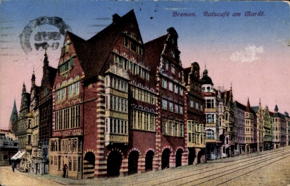 Ak Schnoor Bremen,  Ratscafé am Markt,  Architektur, 