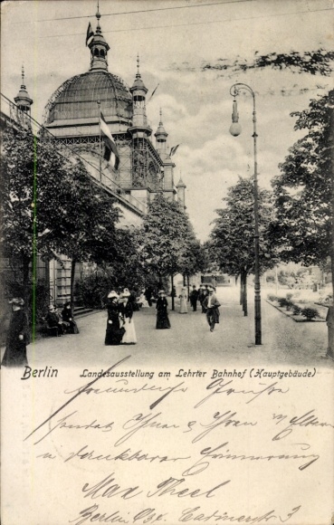 Ak Berlin Tiergarten Moabit, Landesausstellung, Lehrter Bahnhof