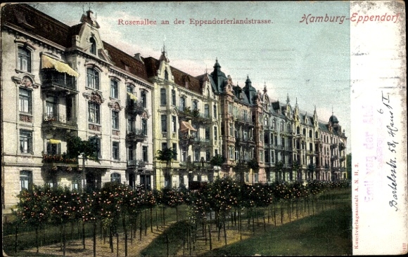 Ak Hamburg Eimsbüttel, Rosenallee an der Eppendorferlandstraße