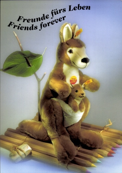 Ak Steiff Kuscheltiere, Reklame, Känguru