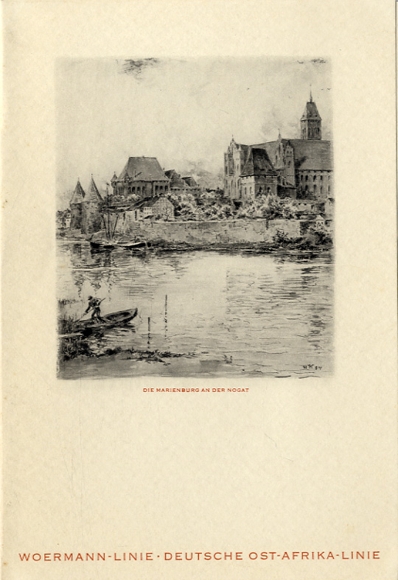 Künstler Menükarte H K, Dampfer Wangoni, 31. Juli 1937, Hauptmahlzeit