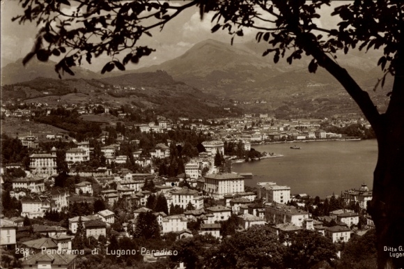 Ak Lugano Paradiso Kanton Tessin, Panorama