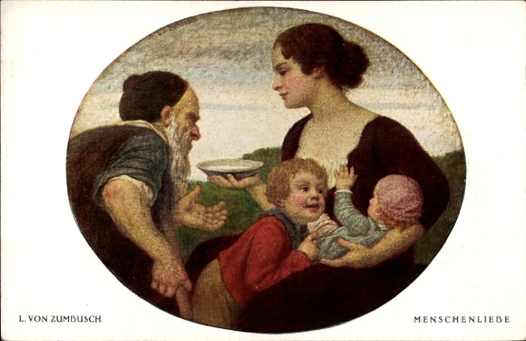 Künstler Ak von Zumbusch, Ludwig, Deutsche Kinderhilfe in Bayern, Menschenliebe