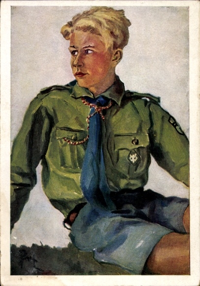 Künstler Ak Peter Martin Lampel, HJ, Hitlerjunge in Uniform, Jugendland-Postkarte 67